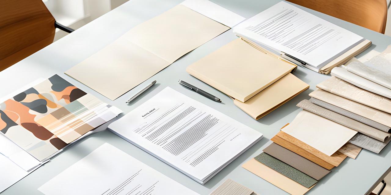 壁紙の色見本と契約書類が置かれた明るい打ち合わせ机